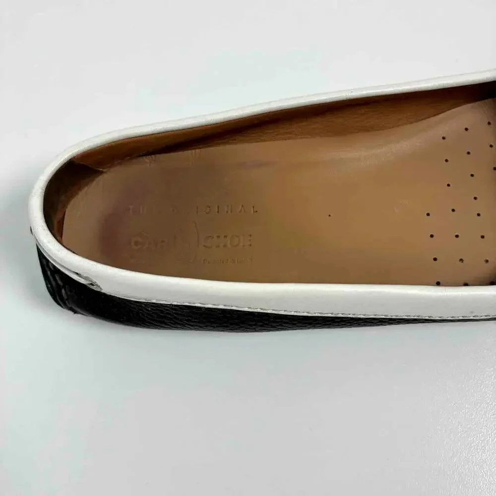 Y2K The Original Car Shoe (Prada) Black & White Leather Driving Loafers - EU40